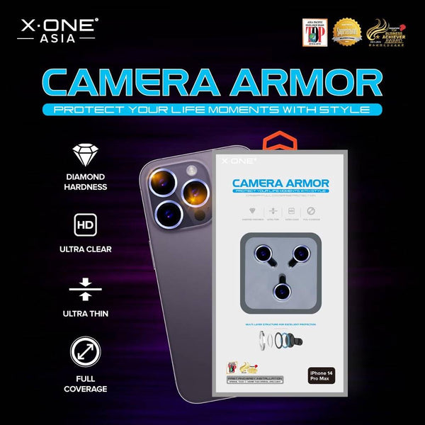 X.One Camera Armor Lens Protector for iPhone 16 Plus Pro Max / 15 Plus Pro Max / 14 Plus Pro Max / 13 Mini Pro Max