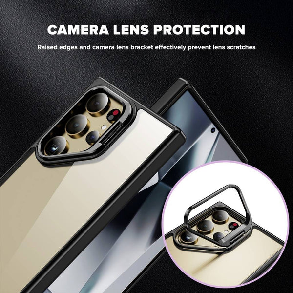 Crystal Armor C029 Camera Ring Stand Holder Phone Case for Samsung S24 / S24 Plus / S24 Ultra