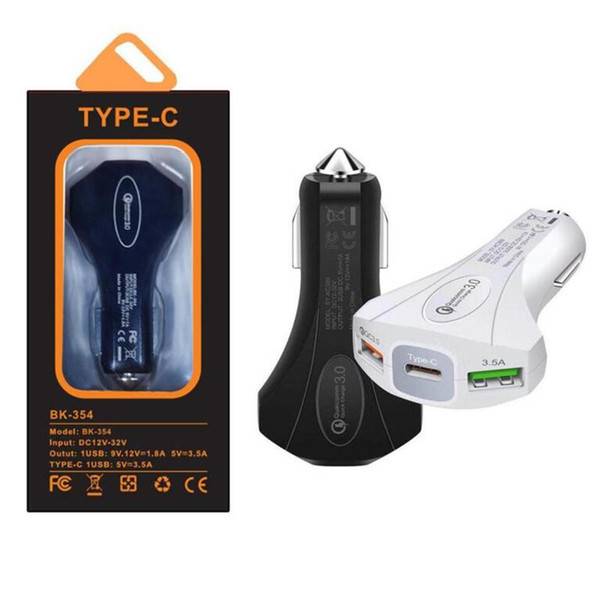 Dual USB Port + 1 PD Fast Charge QC 3.0 Quick Charge In-car Charge